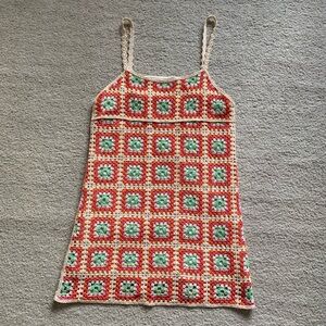 Zara Crochet Colourful Mini Dress